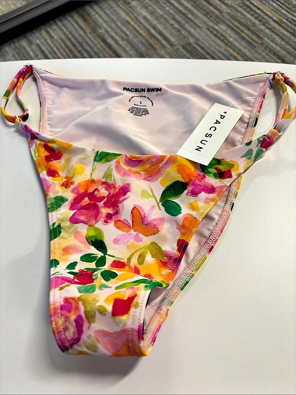 Pacsun Floral Bikini Bottom in Pink & Multicolor Large NWT